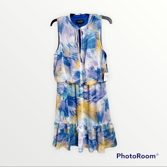 NWT LAUNDRY BY SHELLI SEGAL Printed Blouson Dress, Size 4 - Picture 3 of 5